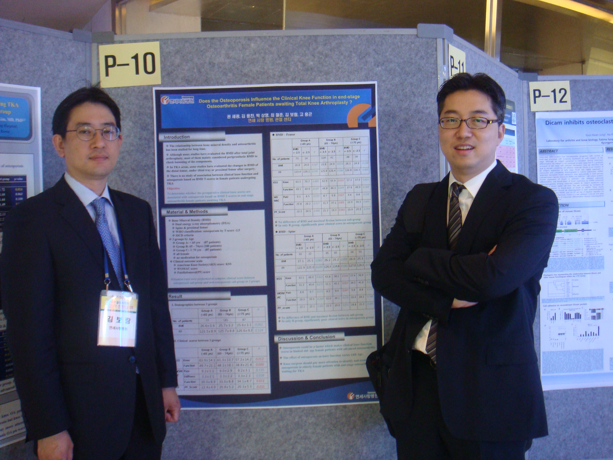 [2010 대한골대사학회] Does the Osteoporosis Influence the Clinical Knee Function in end stage Osteoarthritis Female Patients awaiting Total Knee Arthroplasty? 게시글의 2번째 첨부파일입니다.